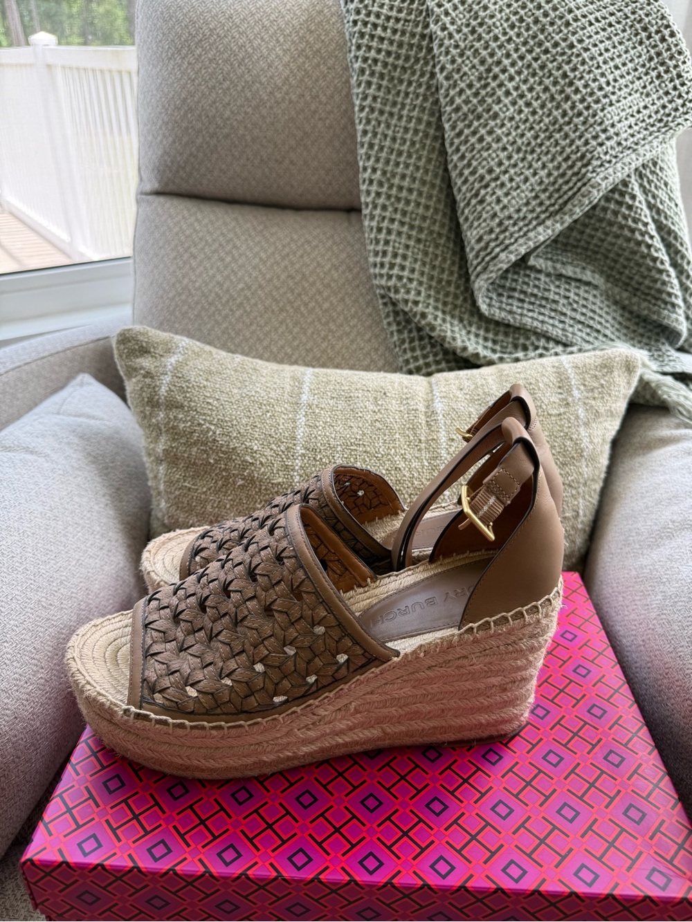 Woven Espadrille Platform Sandals — Brown - Picture 2 of 6